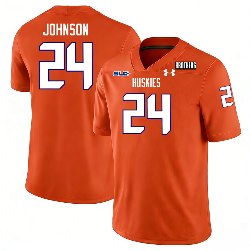 Houston Christian Huskies #24 Caleb Johnson College Football Jerseys,Uniforms-Orange